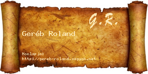 Geréb Roland névjegykártya